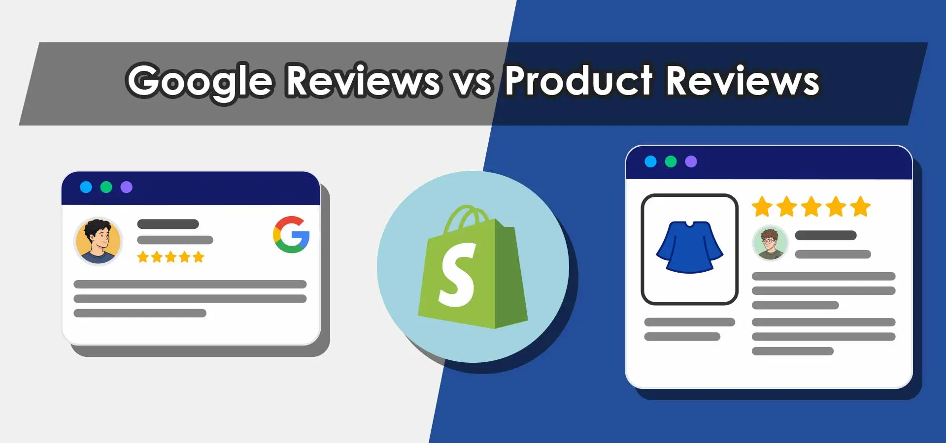 Shopify 上的 Google Reviews 与商品评价比较