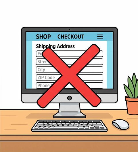 错误做法 — 在 Shopify 结账手动输入提货地址